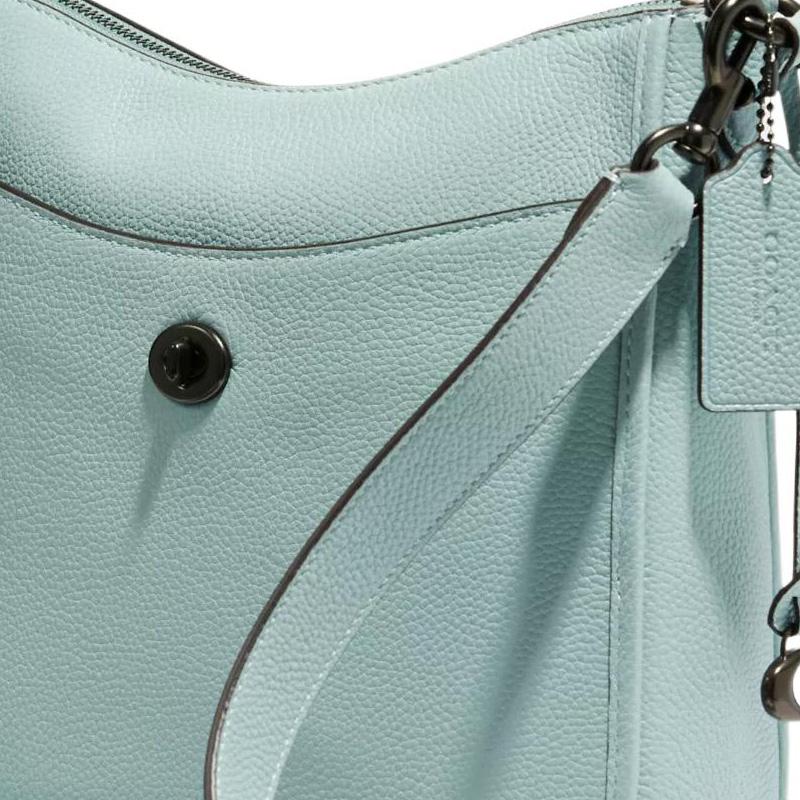 Coach Chaise 27 Pebble Grain Turnlock Zip Leather Crossbody Shoulder Bag Large Women Bags Mint-Green C8483-V5AQU