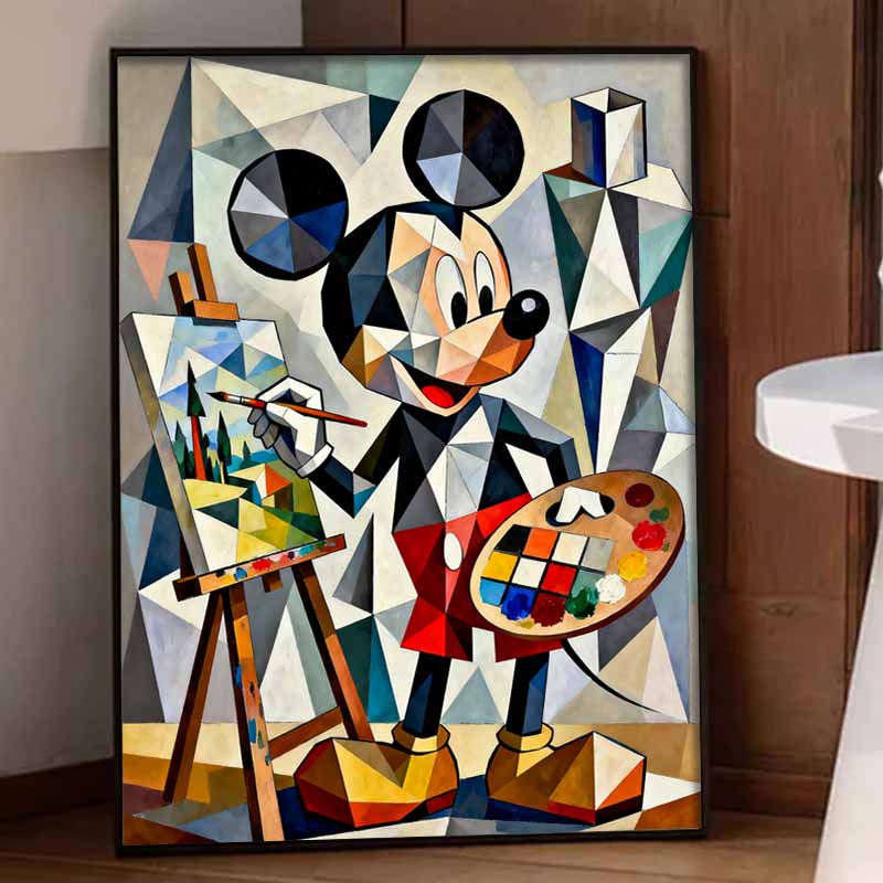 Disney 5d diamond painting, Mickey Mouse painting art, diamond art painting diy handmade sticker gift, home decoration painting