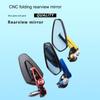Wide Angle Side Mirrors Blue Glass Reflector Retro Motorcycle Rearview Mirror  Universal