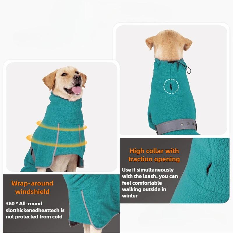 Polyester Fiber Dog Clothes Winter Thicken Lamb Wool Warmth and Insulation Large Dogs Cloak Outdoor Dog Walking Pet Products