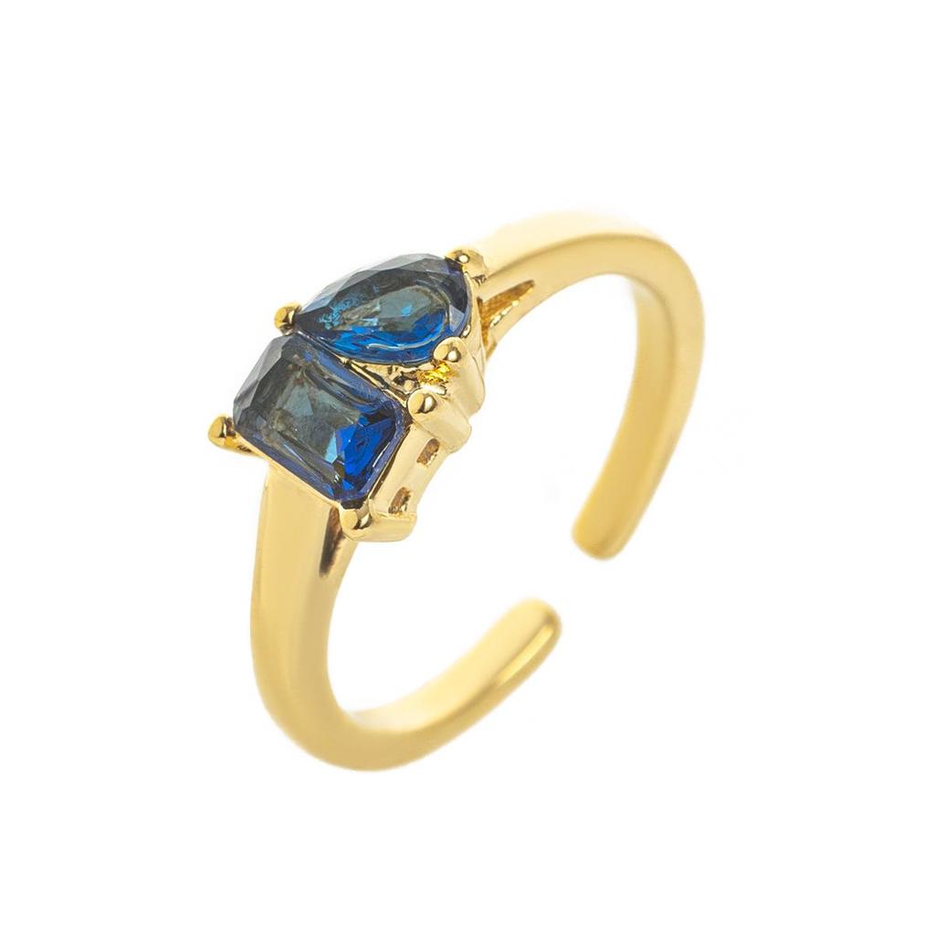 Titanium Steel Multi-Color Zircon Retro December Birthstone Ring