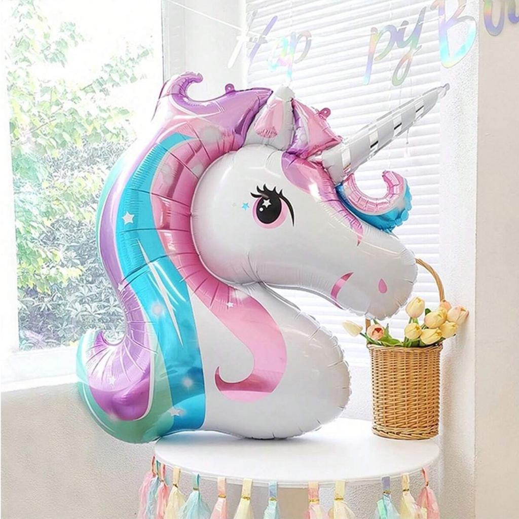 6pcs Rainbow Star Unicorn Balloon Set, Unicorn Theme Birthday Party, Girl's Birthday, Baby Shower, Engagement Wedding Decoration