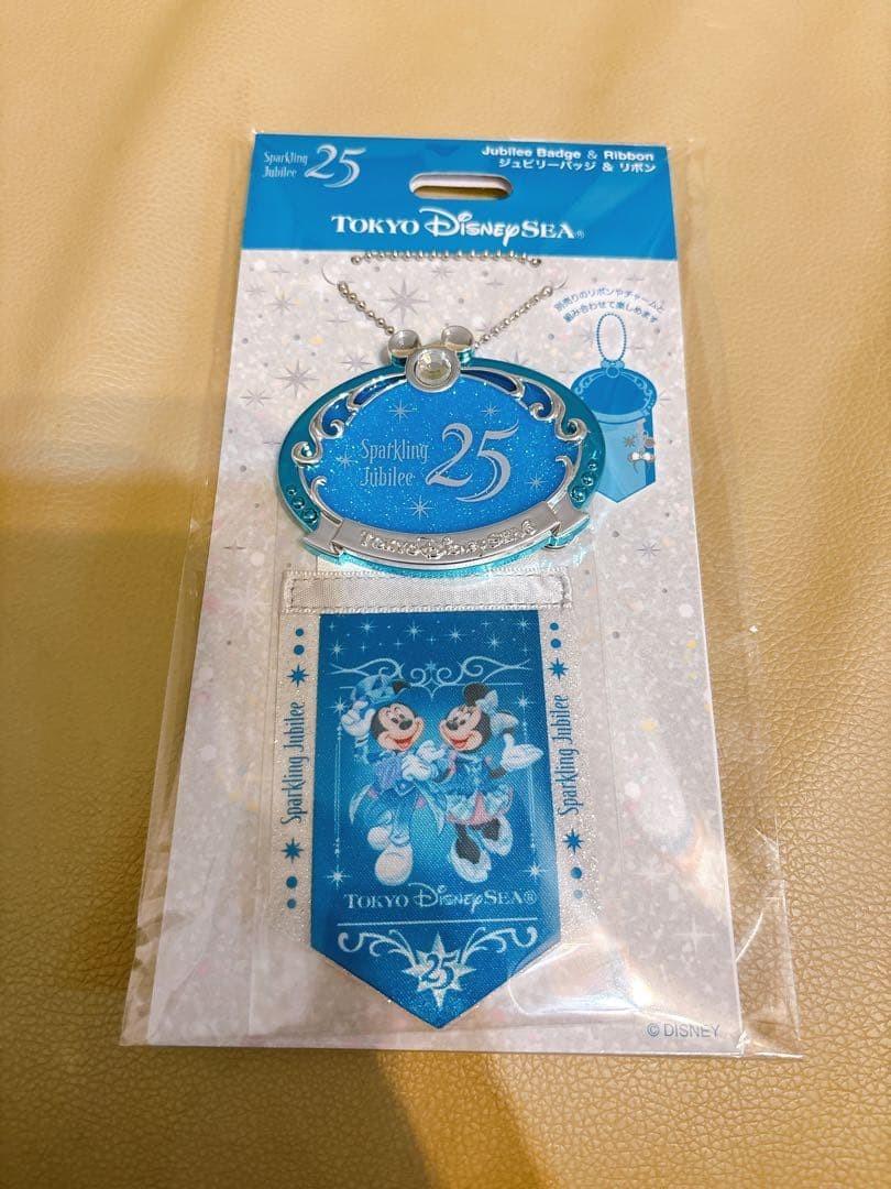 Tokyo DisneySea 25th Anniversary Sparkling Jubilee Badge Ribbon Japan