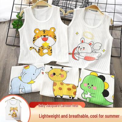 Kids Cartoon Sleeveless Cotton Vest for Boys & Girls - Summer T-Shirt