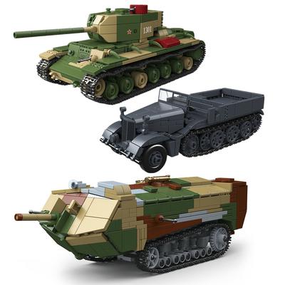 Erster Weltkrieg WK1 Armee Militär Soldaten Saint-Chamond Schwerer Panzer gepanzertes Fahrzeug Modellbausteine Ziegel Kinder Spielzeug