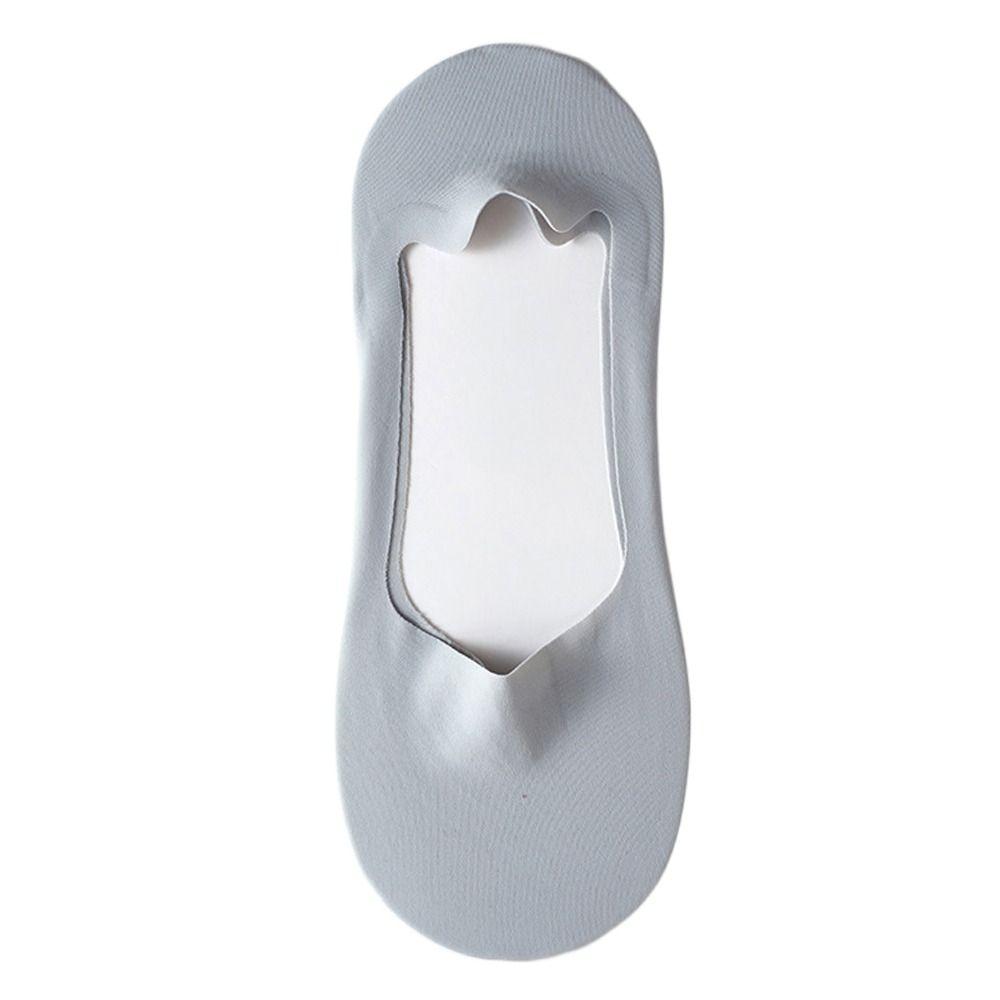Thin Ice Silk Men Invisible Socks Slippers Breathable Seamless Silicone Anti-slip Socks Male Cotton Bottom Sox Summer