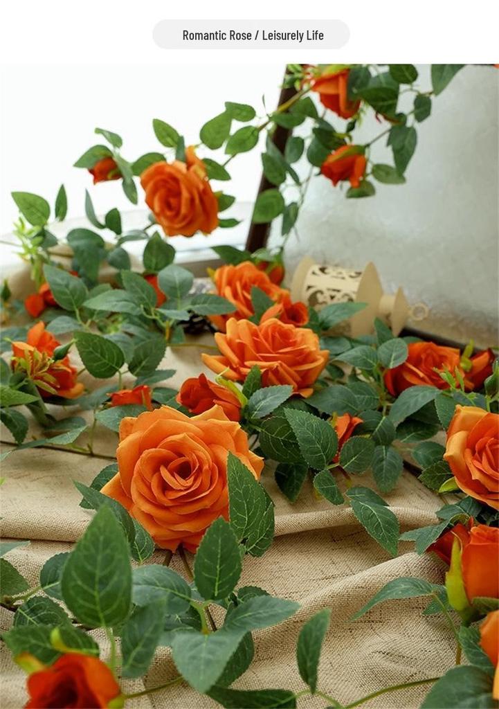 Artificial Rose Vine for Air Conditioner Pipe and Ceiling Wall Decoration