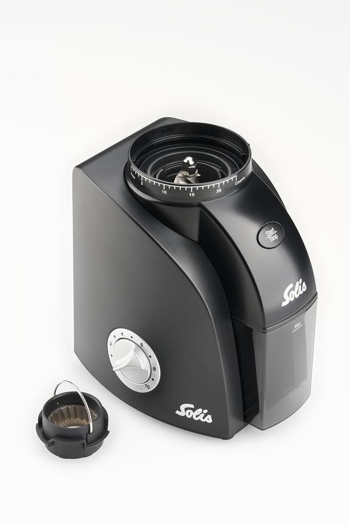 Solis Scala Zero Static Coffee SK1662 Grinder, Black,