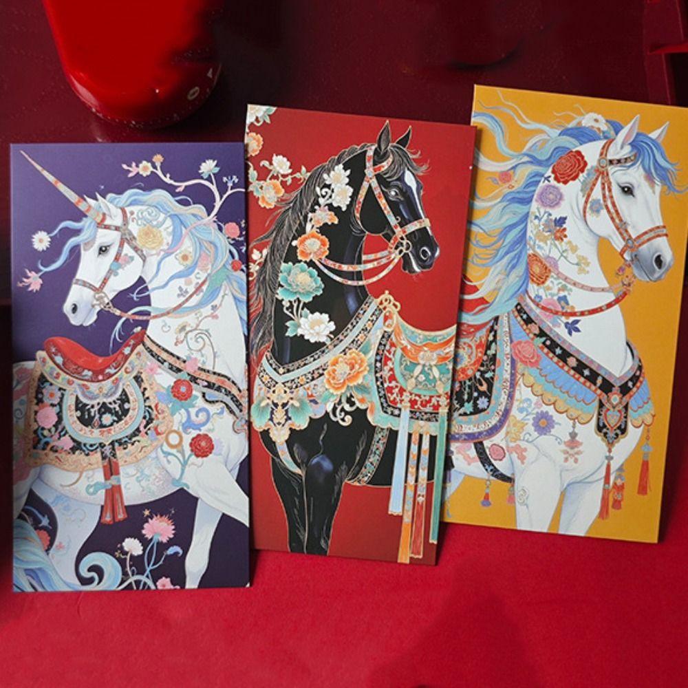 6pcs Traditional Money Envelope Cartoon Red Envelope Chinese New Year Envelope Wedding