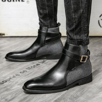 Men’s High Top Black Chelsea Boots Dress Formal Business Retro Brown Ankle Boots Tuxedo Wedding Shoes Plus Size