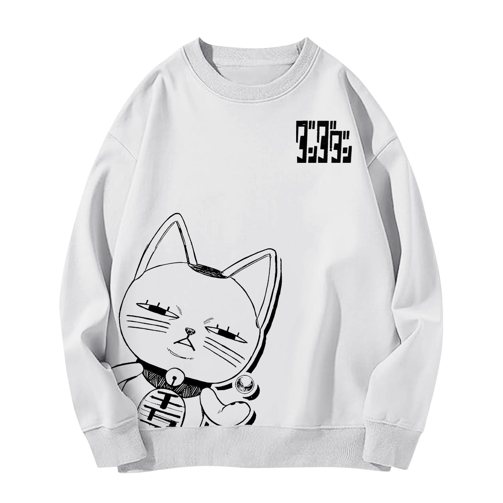 

Женская повседневная модная блузка с длинным рукавом и круглым вырезом с принтом и пуловером XXL белый