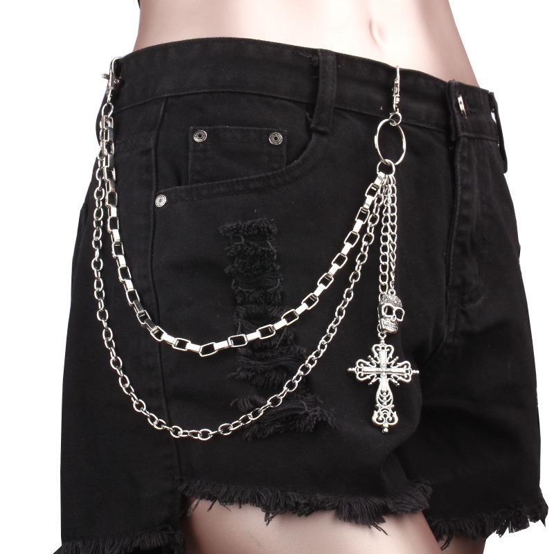 Silver Belt Chain Female Waist Cross Sword Sun Metal Belts For Women Dress Waistband Gothic Jeans Accessory Long Ketting Riem