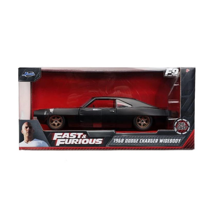 JADATOYS 1:24 Fast and Furious Diecast Car: DOM's 1968 DODGE CHARGER WIDEBODY