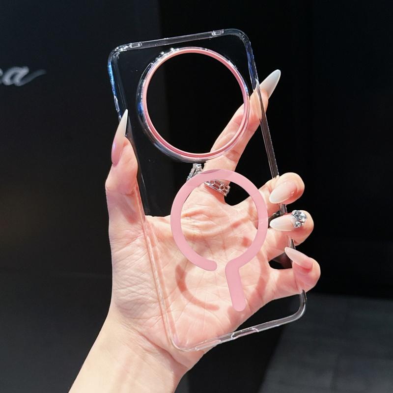 

Для Huawei Mate 80 70 60 Pro plus Max Чехол Ультратонкий Простой Фантазия Прозрачный Знак Вопроса Магнитный ПК Защита от падения Huawei Mate 80 розовый