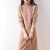 Brand Wool Knit High Neck Slimmer Pullover Sweater Dress - 2025 Autumn/Winter Collection