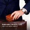 2-Slot Watch Storage Box PU Leather Watch Display Box with Suede Interior and Zipper Portable Travel Watch Organizer Case