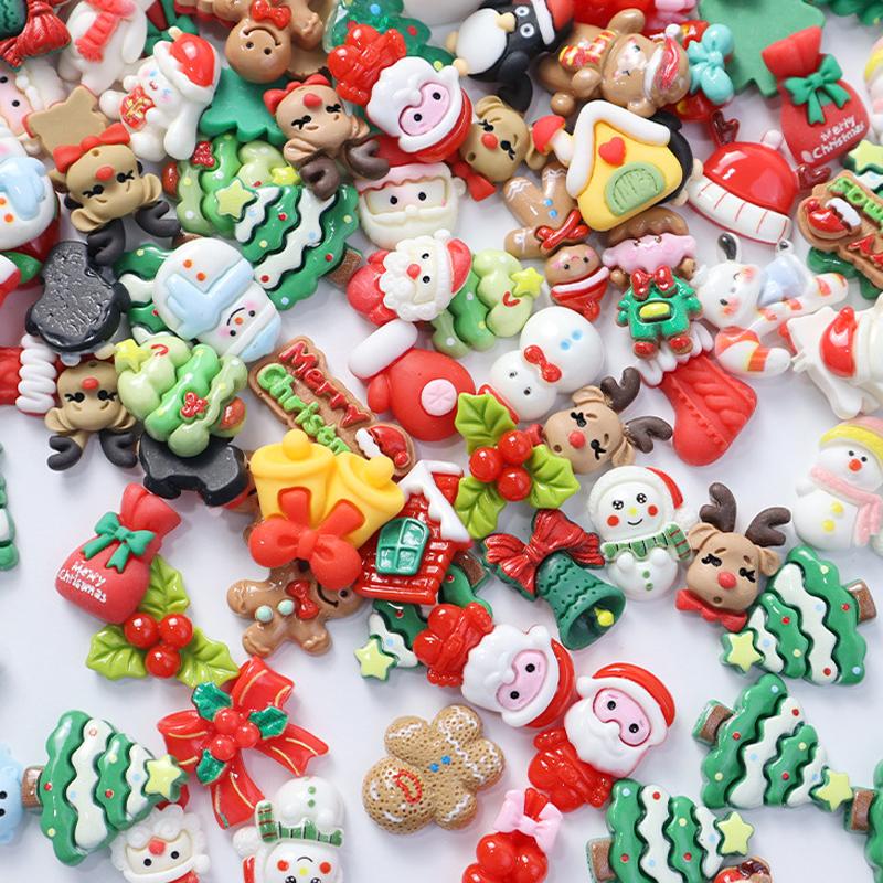 10Pcs Christmas Surprise Blind Bags Luminous Animal Mushroom Figurines Miniature Mystery Bag For Potted Dollhouse Decor