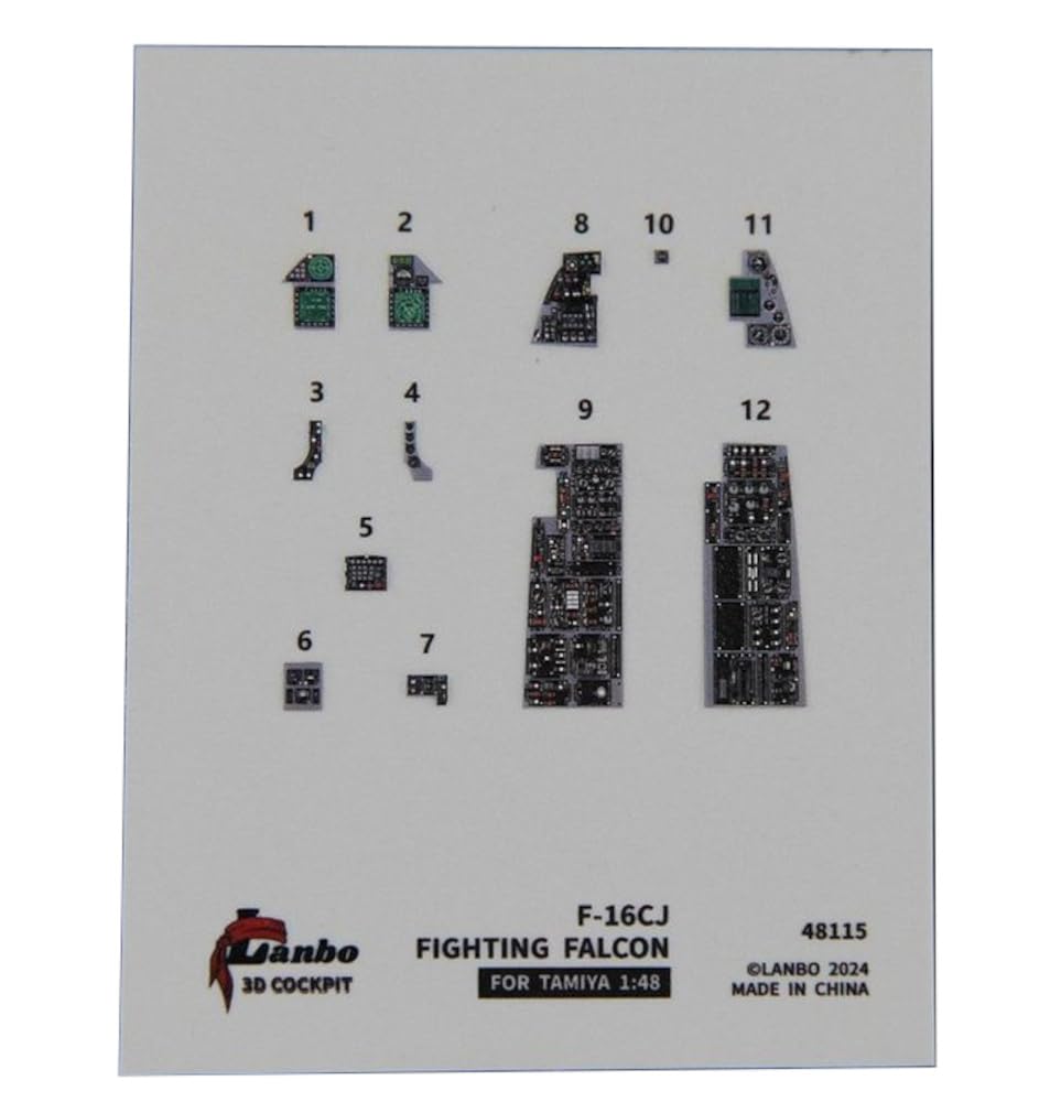 

Lambo Models 1/48 F-16CJ Interior 3D Decal (for Tamiya) Plastic Model Decal LNB48115 (Airplane)