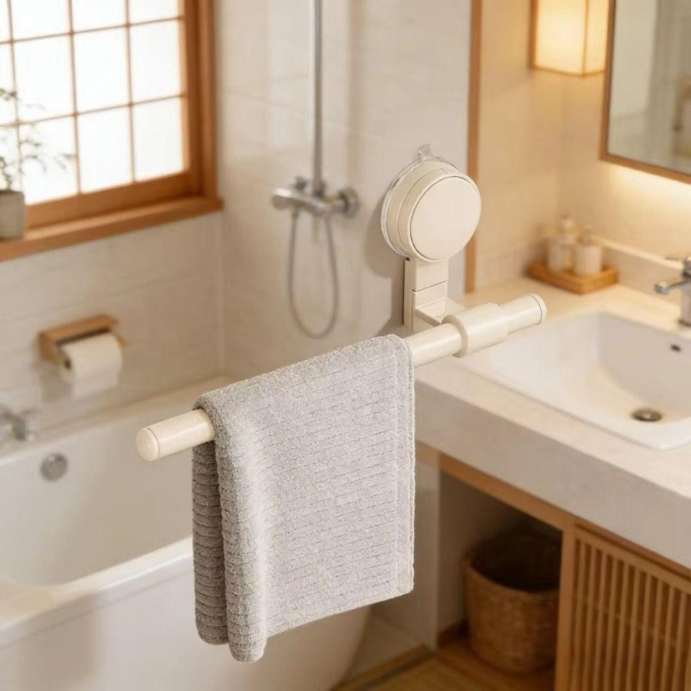 Space Saving No-Drill Towel Bar Punch-free Removable Towel Rack Bathroom Hanging Rod  Bathroom