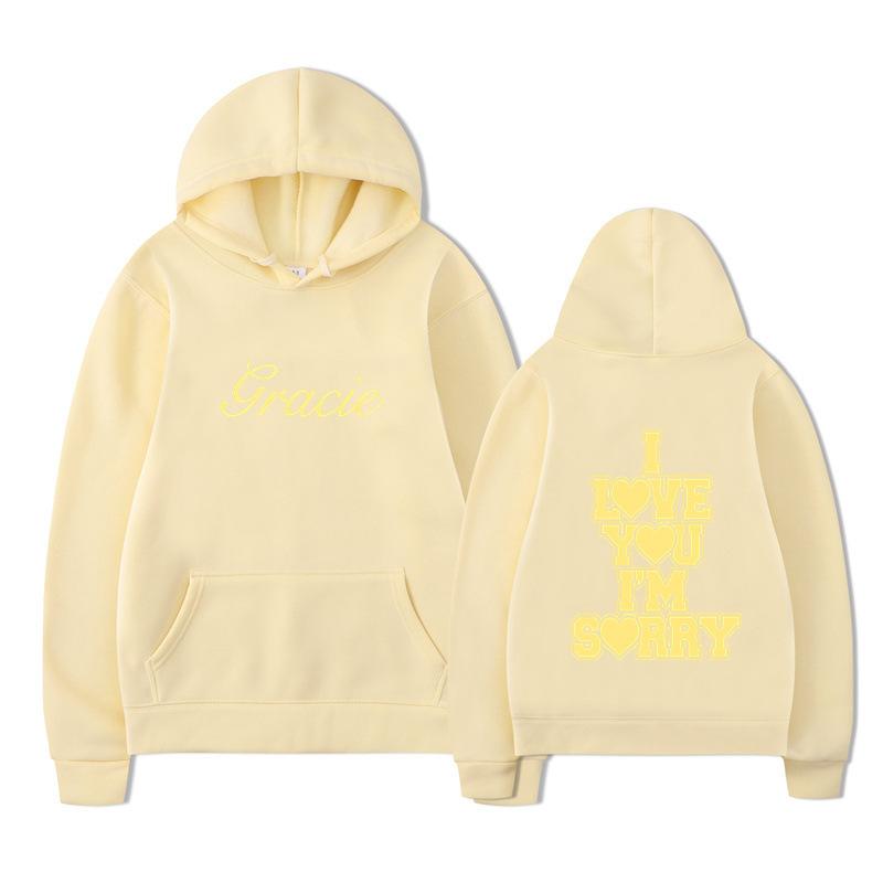 I Love You I'm Sorry Letter Printing Hoodies Men's and Women's Harajuku Pullover Street Wear Unisex Autumn Winter Sweater