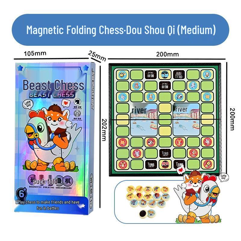 JINGRUIXIANG Magnetic Folding 4-in-1 Board Game Set