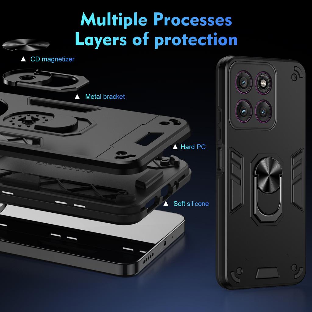 Military Armor Shockproof Case for Motorola Edge 60 Pro Moto Edge 60 Fusion Protective Cover Ring Stand Holder Fundas Coque