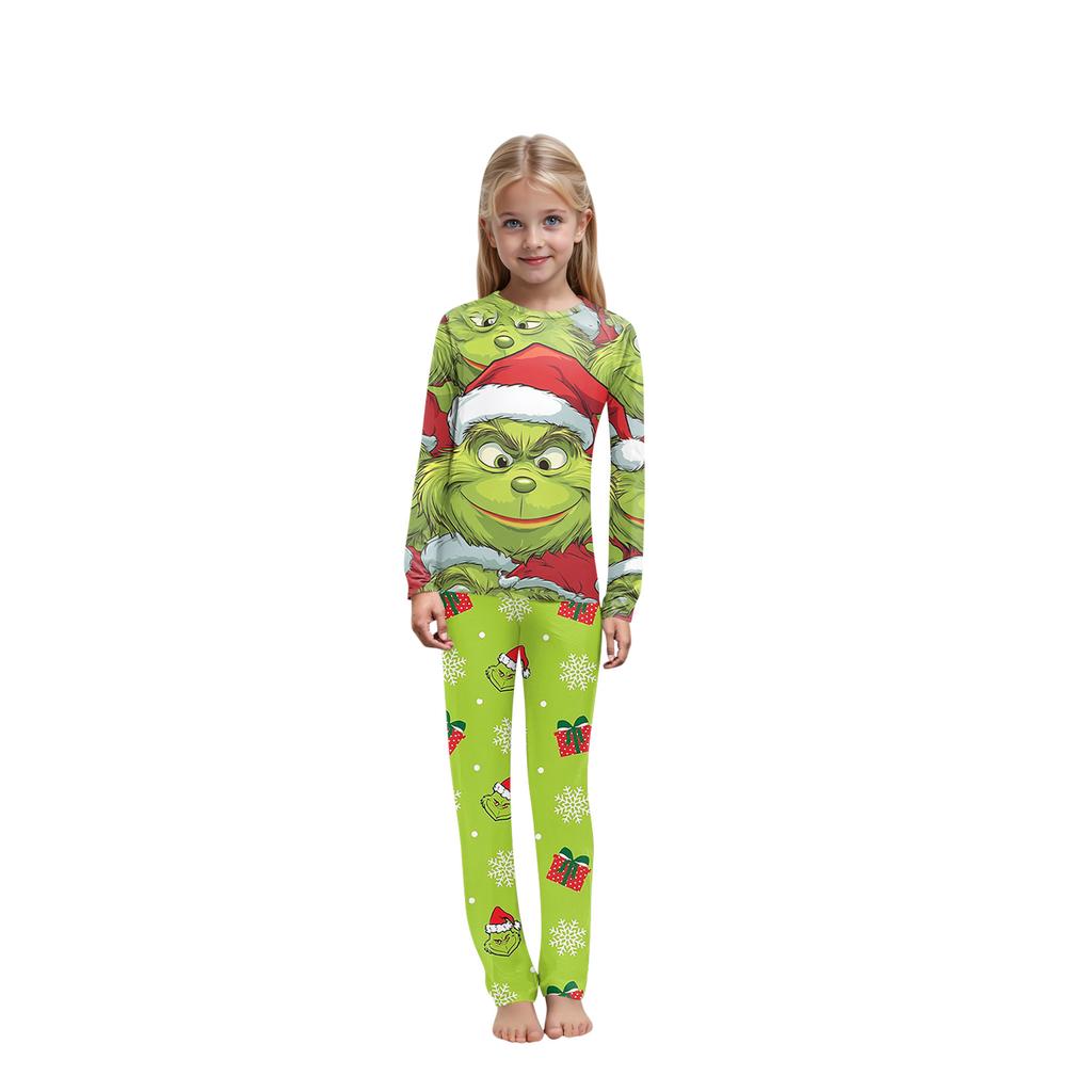 Christmas Print Family Outfit Long Sleeve Top + Pants Set Family Outfit