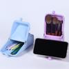Vertical Makeup Brush Storage Bag Silicone Makeup Brush Holder Pencil Case Stationery Box Women