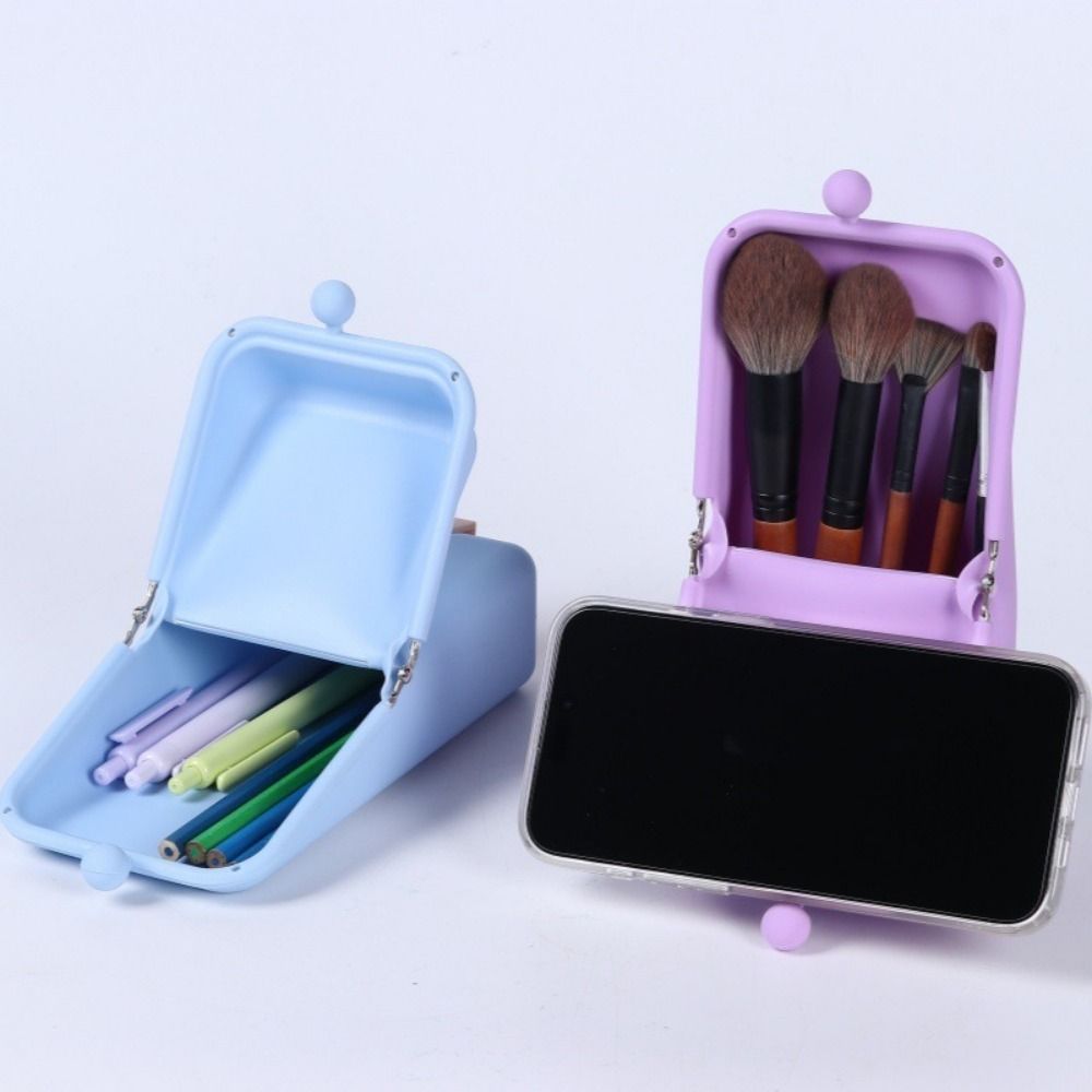 Vertical Cosmetic Brushes Bag Silicone Toiletry Storage Box Stationery Box Cosmetic Tool