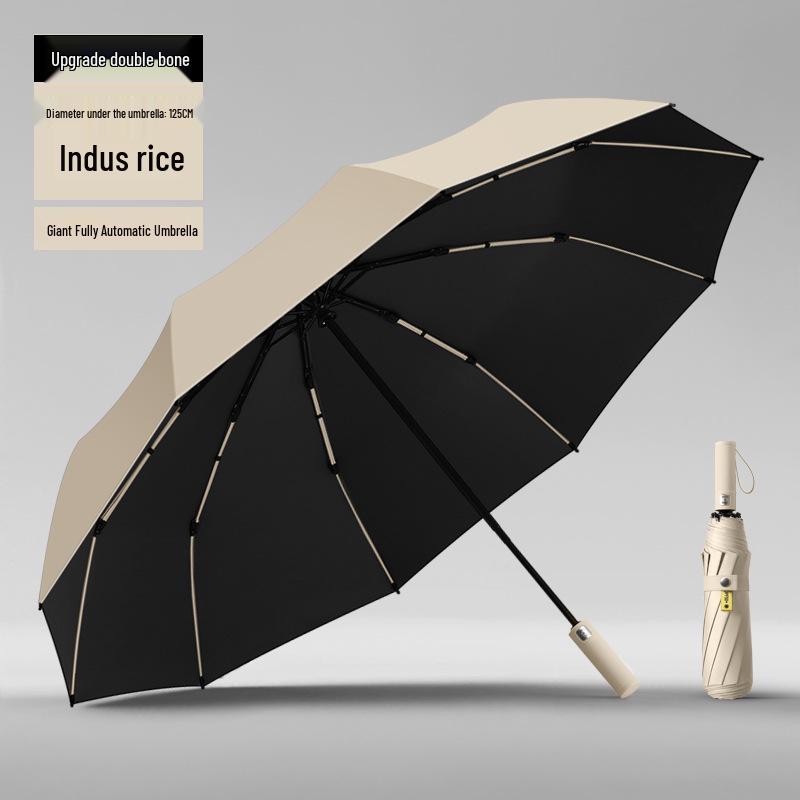 Automatic Men's and Women's Reinforced Vinyl Sun and Rain Umbrella - Enlarged for School Use