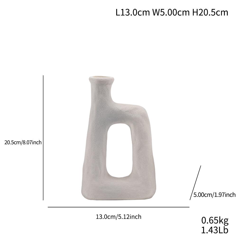 Special-Shaped Creative Small Mouth Flower Arrangement, Simple Ceramic Vase, High-End Home Desktop Decoration Ornament