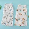 1 To 10 Years Summer Boys Pajamas Sleeveless Girls Pyjama Set Vest+Shorts Baby Clothing Toddler Infant Breathable Soft Clothes
