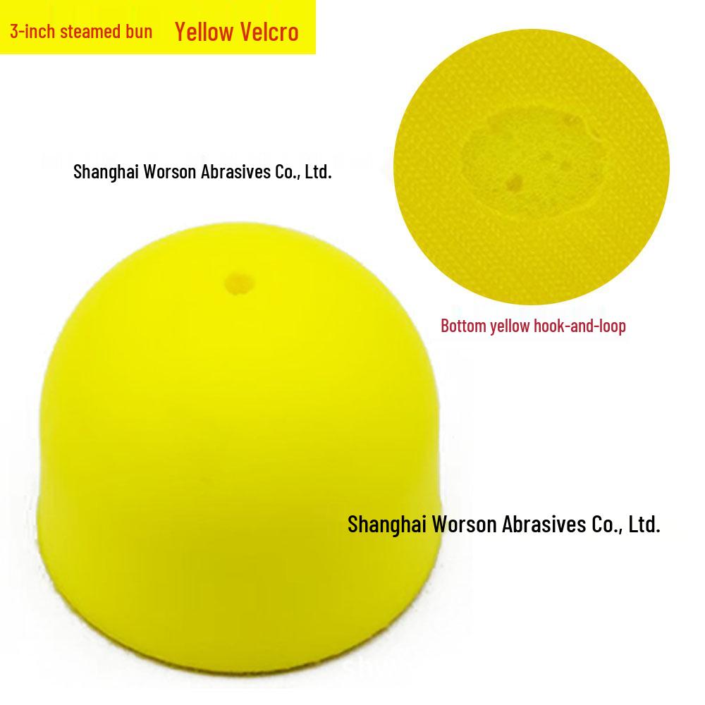 4" 100mm Self-Adhesive PU Foam Hand Grinding Disc for Manual Sanding and Polishing, Yellow