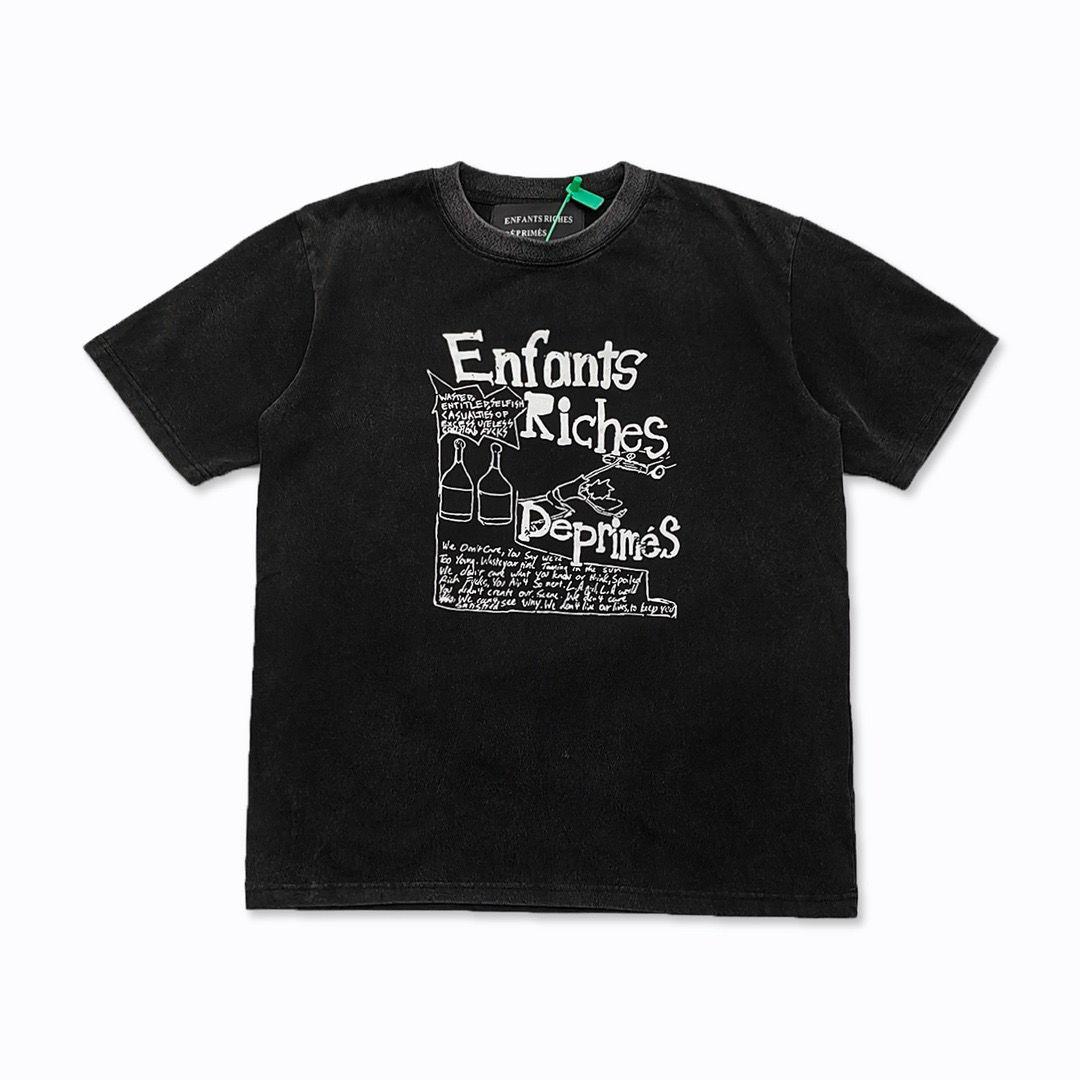 BenberFashion ERD Melancholie Trendy Merk Tweede Generatie Portret High Street Print Los Heren T-shirt Retro Ronde Hals Korte Mouw S