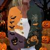 Women's Halloween Print Long Sleeve Knit Cardigan Button Up Sweater Lightweight Casual Outerwear for Fall and Winter