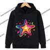 Pink Star Print Children's Hoodie for Boys and Girls - Long-Sleeved and Warm