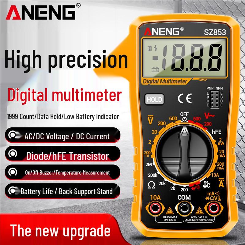 High-Precision Digital Multimeter for Electricians: Multi-Function, Portable, Data Hold Feature