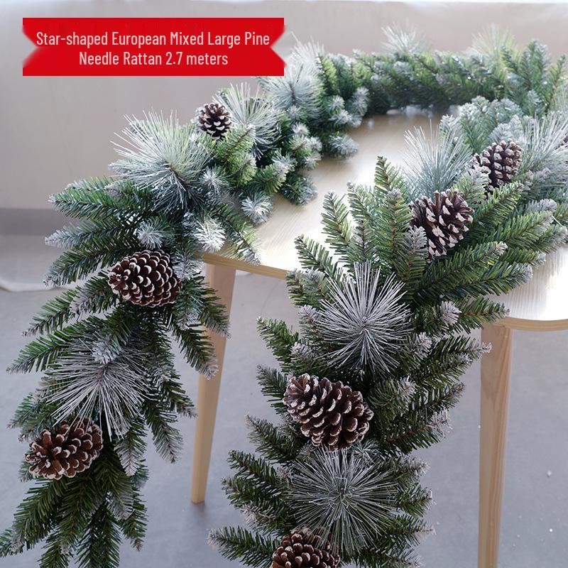 Christmas Encryption 2.7m Flocked Vine Door Hanging Decoration