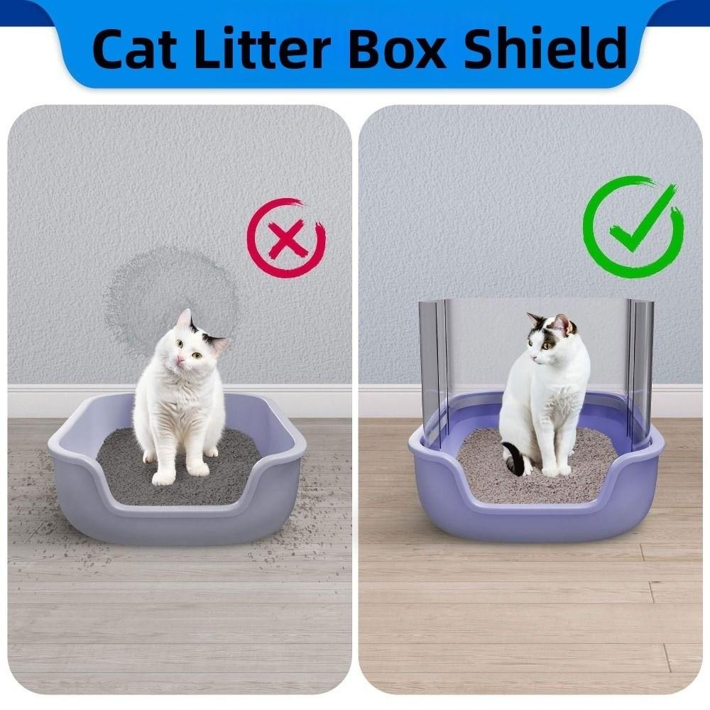 4Pcs/Set High Sided Cat Litter Box Pee Shields Seamless Waterproof Litter Box Splash Guard Easy Clean DIY