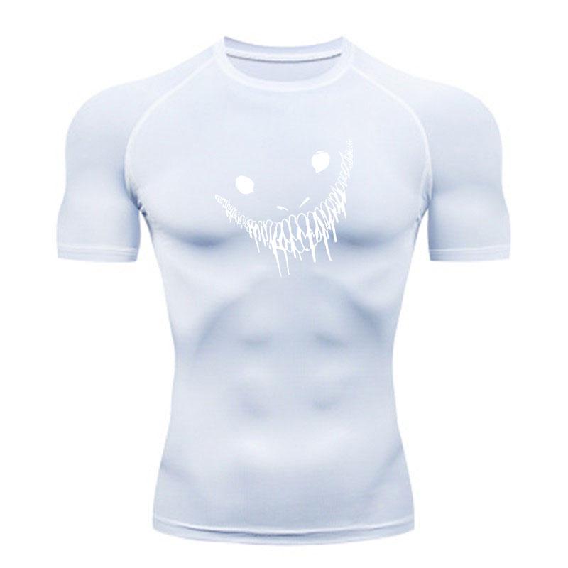 Men's Quick Dry Compression Workout T-Shirt, Scary Grin Drip