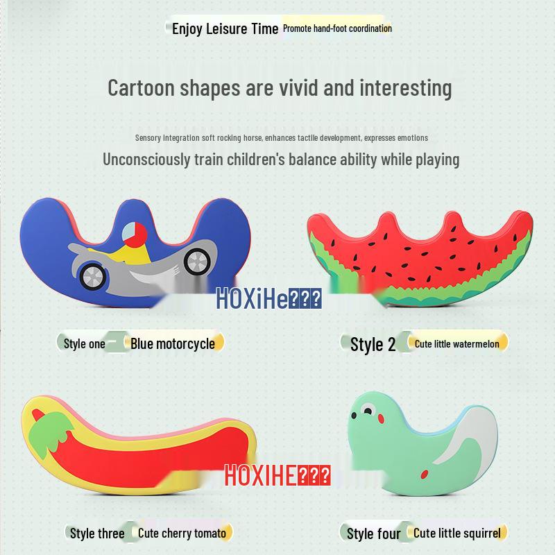 Sensory Integration Watermelon Rocking Horse - Soft Early Education Rocker for Kindergarten and Indoor Play