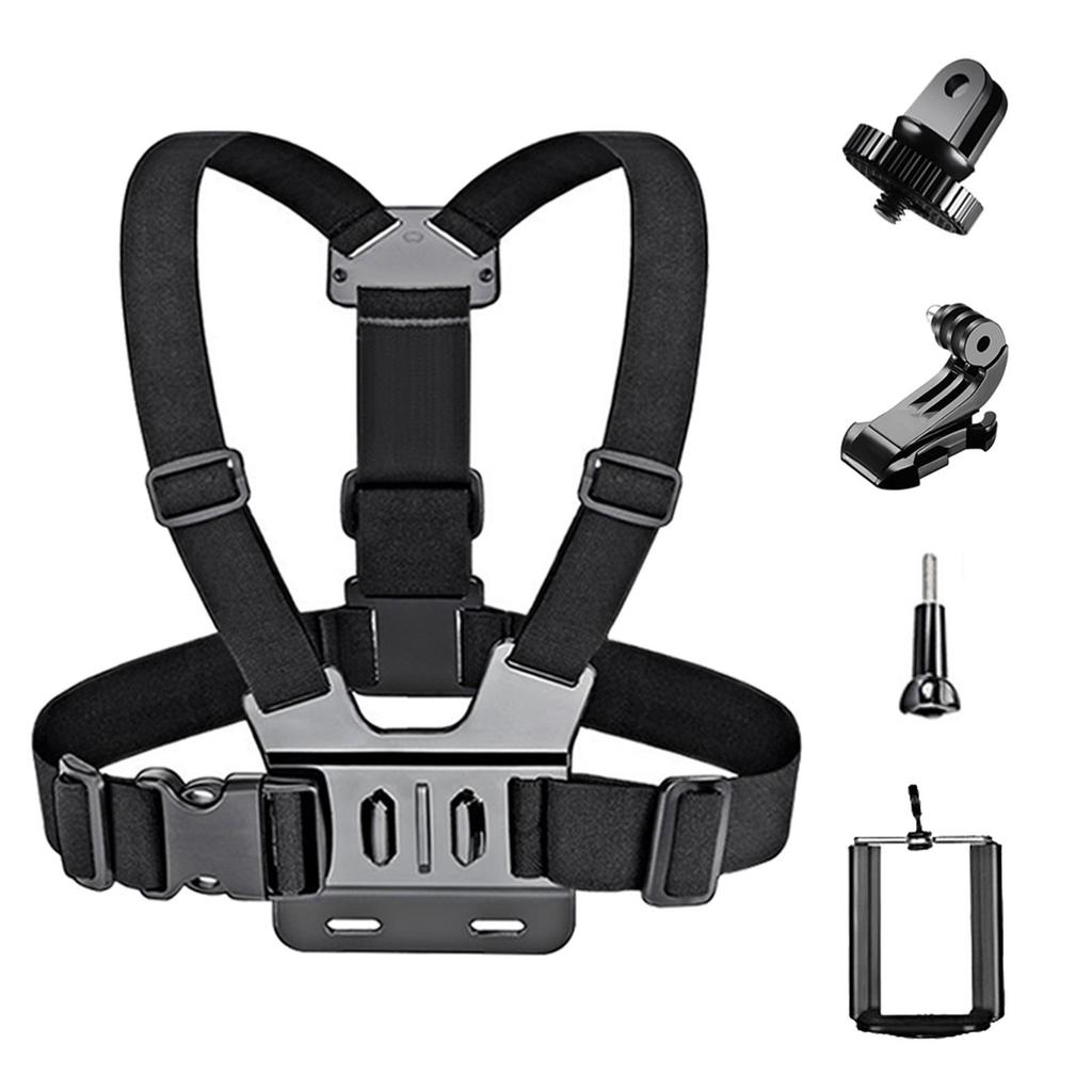 GoPro & DJI Osmo Camera Sports Accessories: Chest and Shoulder Strap 5-Piece Set.