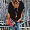 BITCED Women's Fashion Casual Solid Color Print Short Sleeve Blouses & Shirts