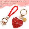 Car Keychain for Women with Rhinestone Heart Shape Bling Girl Cute Keychain for Christmas,Personalized Gift