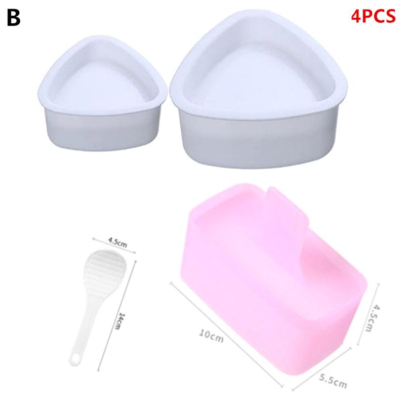 1 Set Triangular Plastic Sushi Rice Ball Maker Mould Onigiri Mold Set Kitchen Gadgets Stuff Transparent Bento Accessories