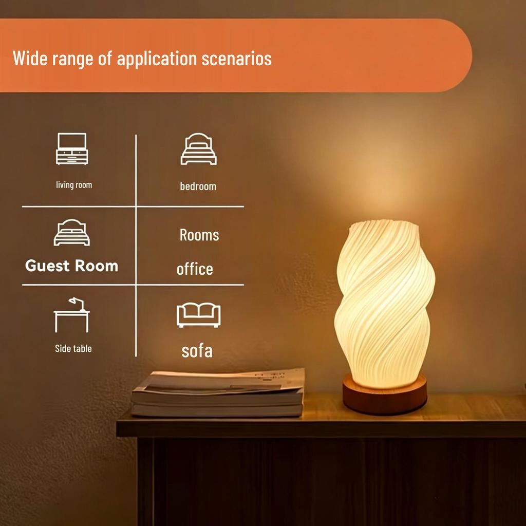 3D Printed RGB Dimming Cream-Style Bedside Lamp