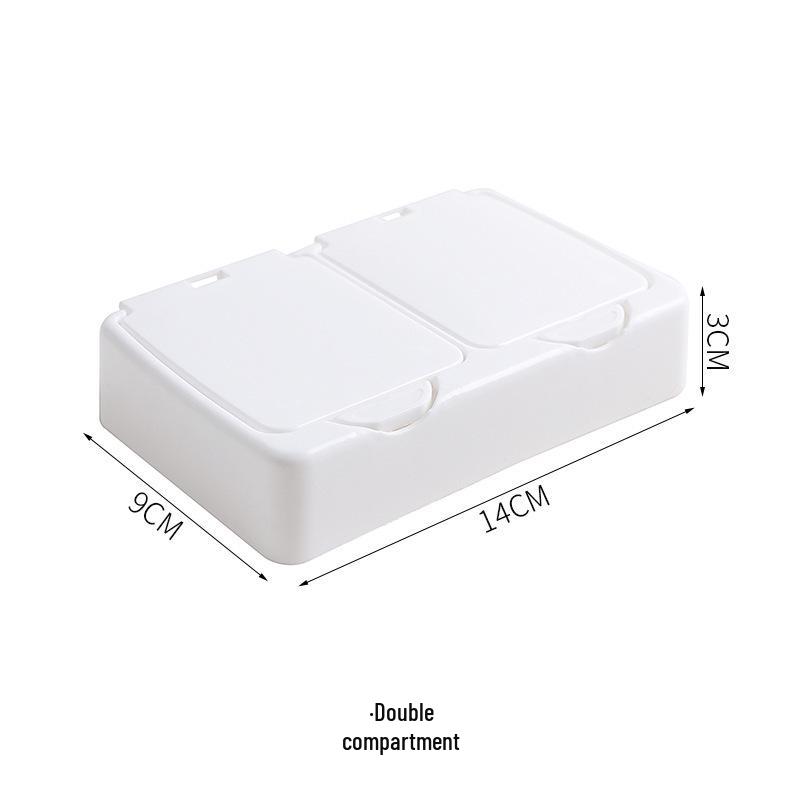 

Mini Desktop Storage Box with Pop-Up Cover: Dustproof Plastic Organizer for Cotton Swabs, Cosmetic Pads, and Miscellaneous Items
