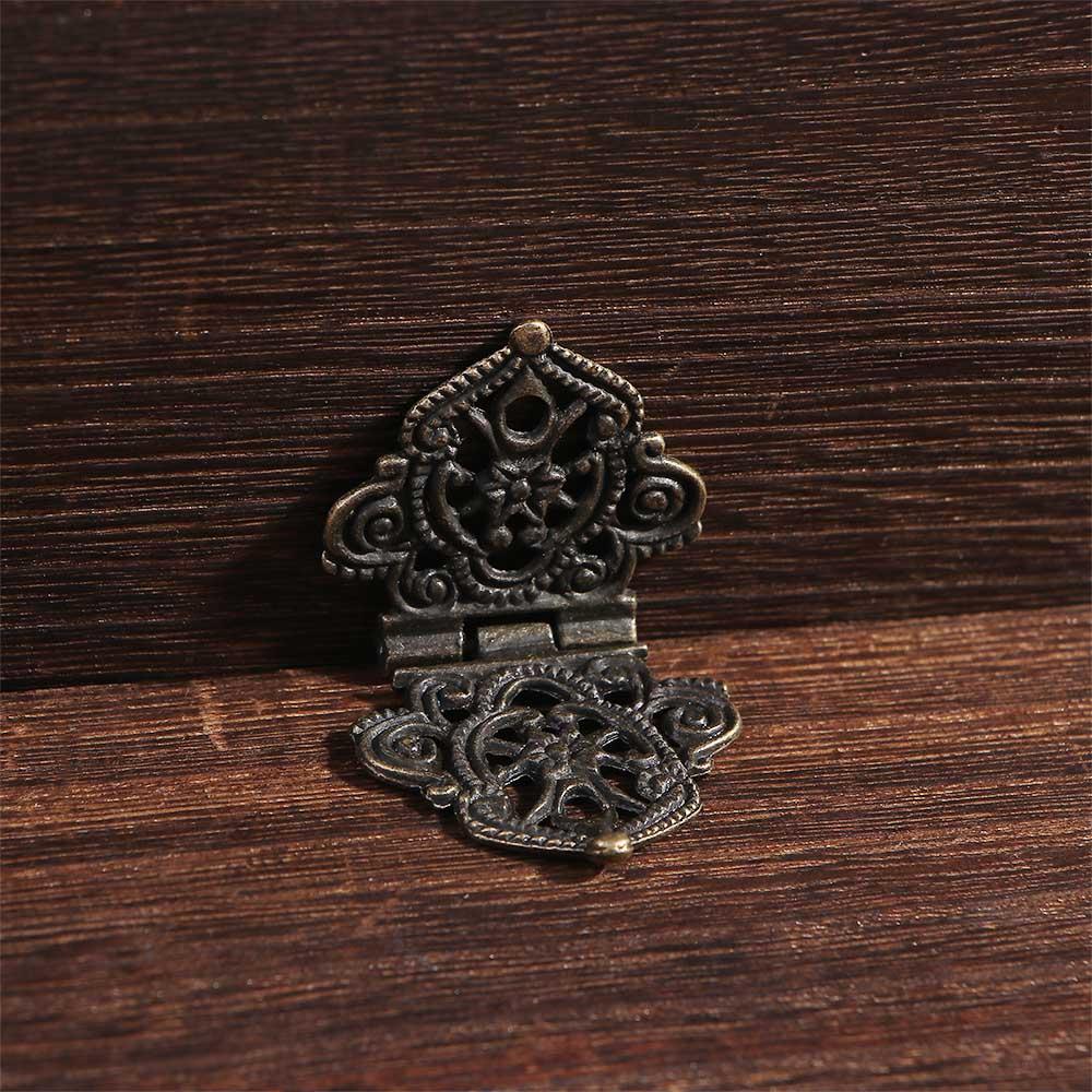 Door Cabinet Lace Mini Chinese Style Vintage Antique Butt Hinges Hollow Flower Furniture Hardware