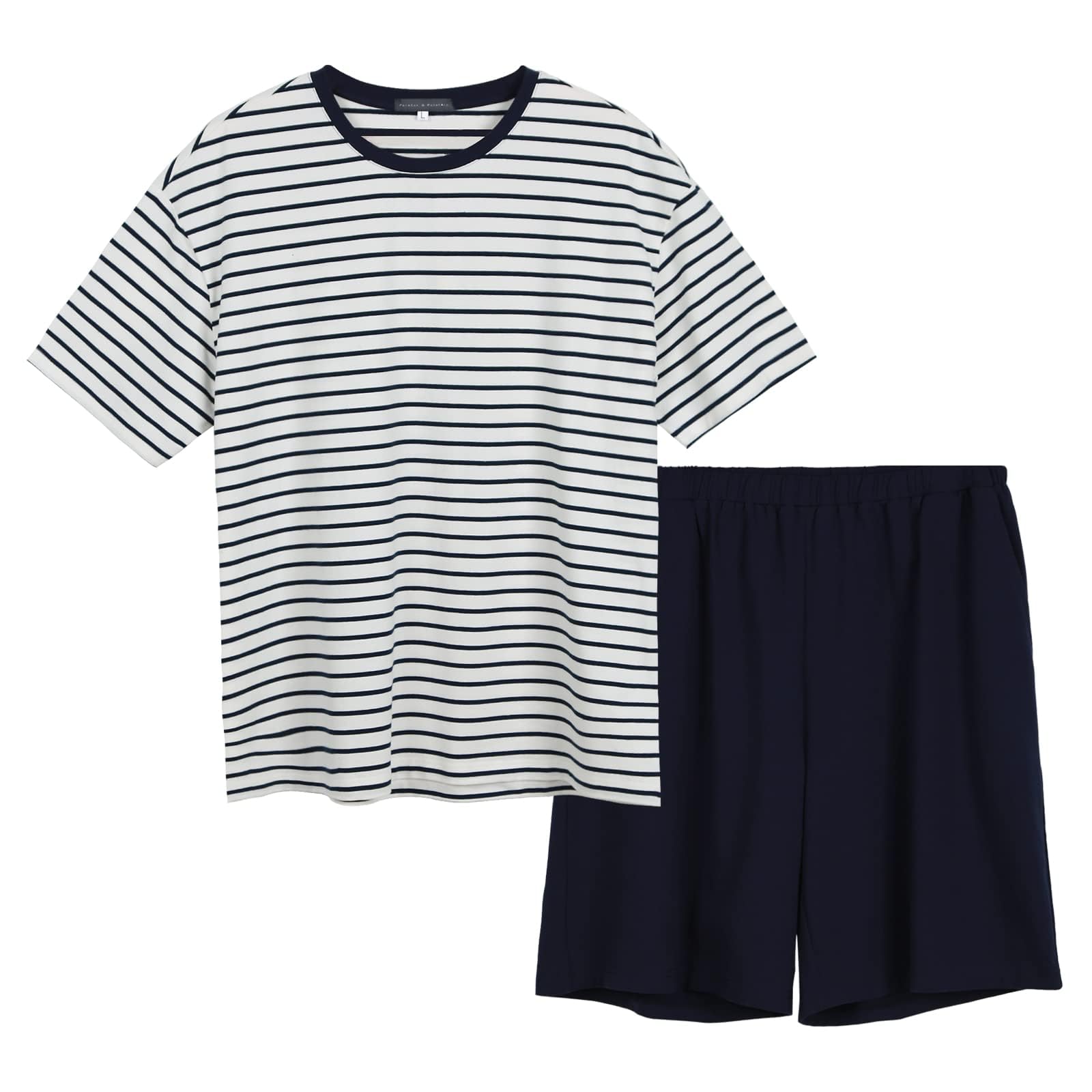 

Летний верх и низ Шорты Мягкие к поту Стильная домашняя одежда [Розовый Галацион] Мужская пижама, Хлопок, Набор из 2 предметов, Домашняя одежда, Комплект, Тонкий, Рукав,