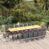 Garden Dining Set Cushions 19 Pcs Woven Resin